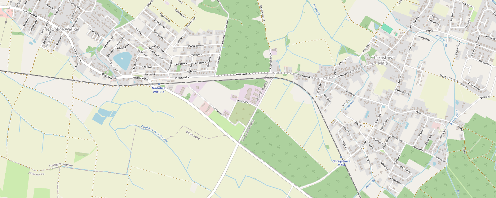 Mapa okolicy: Miedziana 7, Nadolice Wielkie